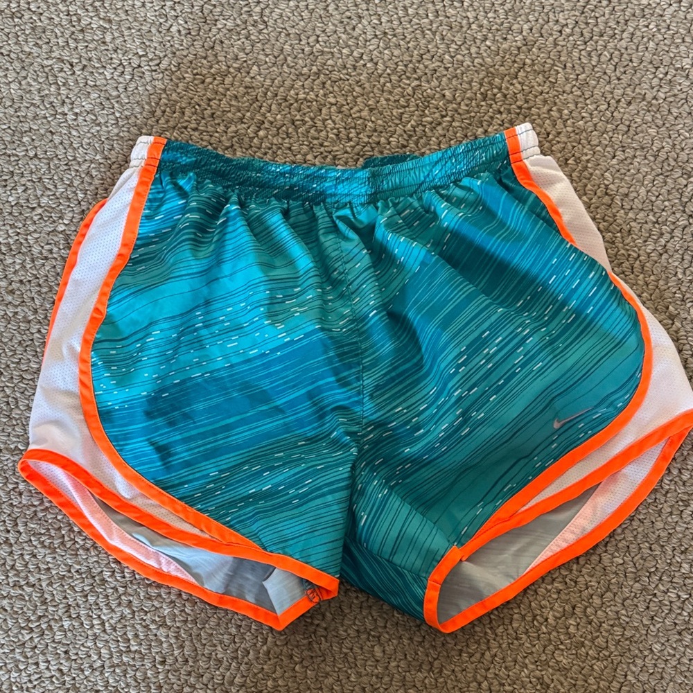 Nike Gray and Teal Dri-FIT Athletic Shorts